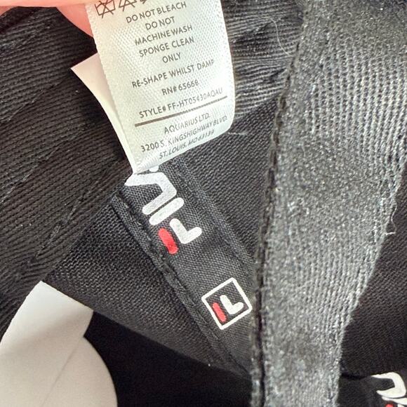 FILA Hat Black with Logo One Size Cotton Baseball Cap Adjustable Buckle - Picture 9 of 11